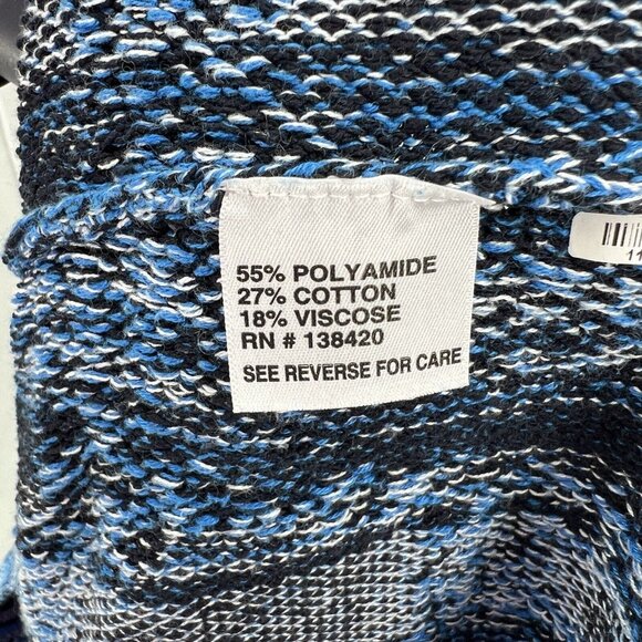 Per Se By Carlisle Womens Blue & Black Patterned Long Sleeve Sweater S Small - Picture 3 of 7